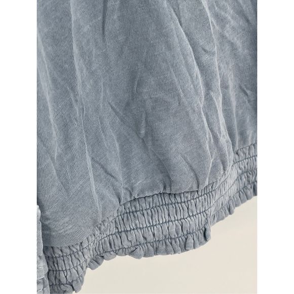 Lucky Brand Blouson Top Women's Size XS Blue Boho Crop Deep V Neck New - Picture 7 of 13